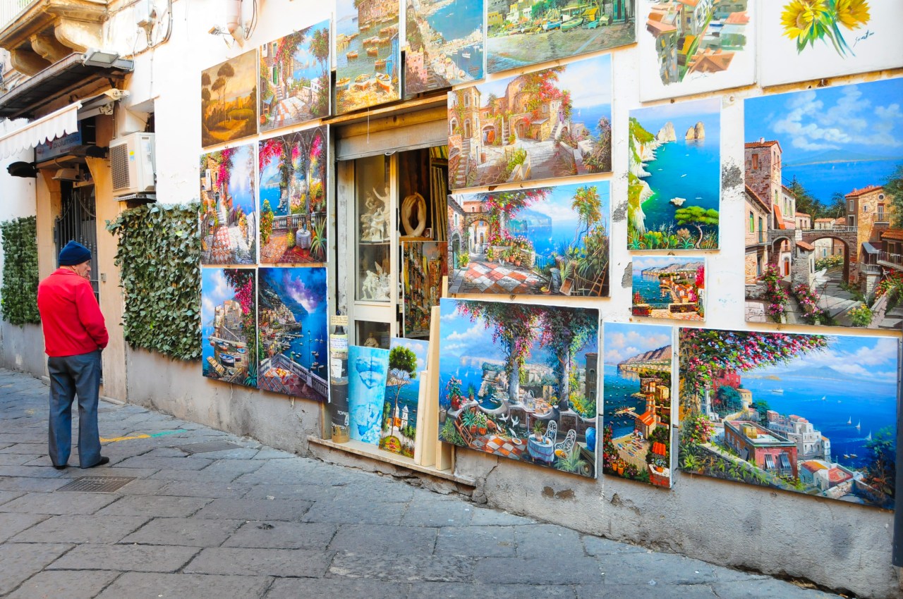 Oil paintings on the street